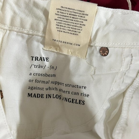 TRAVE Women's Colette Kick Flare Jeans in White Denim with Raw Hem sz 30 NWT - Picture 7 of 8